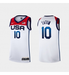 Men's USA Team Jayson Tatum Home White 2021 Tokyo Olympics Jersey II Men's USA Team Jayson Tatum Home White 2021 Tokyo Olympics Jersey II
