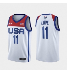 Men's USA Team Kevin Love Home White 2021 Tokyo Olympics Jersey Men's USA Team Kevin Love Home White 2021 Tokyo Olympics Jersey