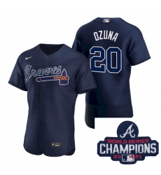 Men Nike Atlanta Braves 20 Marcell Ozuna Blue Alternate Stitched Baseball Stitched MLB 2021 Champions Patch Jersey Men Nike Atlanta Braves 20 Marcell Ozuna Blue Alternate Stitched Baseball Stitched MLB 2021 Champions Patch Jersey