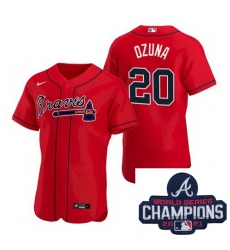 Men Nike Atlanta Braves 20 Marcell Ozuna Red Alternate Stitched Baseball Stitched MLB 2021 Champions Patch Jersey Men Nike Atlanta Braves 20 Marcell Ozuna Red Alternate Stitched Baseball Stitched MLB 2021 Champions Patch Jersey