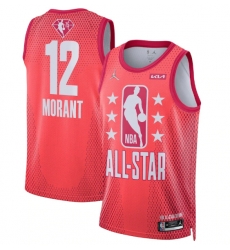Men 2022 All Star 12 Ja Morant Maroon Stitched Basketball Jerse Men 2022 All Star 12 Ja Morant Maroon Stitched Basketball Jerse