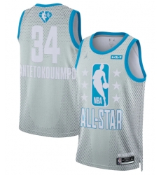 Men 2022 All Star 34 Giannis Antetokounmpo Gray Stitched Basketball Jerse Men 2022 All Star 34 Giannis Antetokounmpo Gray Stitched Basketball Jerse