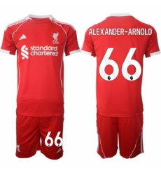 Men Liverpool 66 Trent Alexander Arnold 2025 Red Home Soccer Jersey Suit Men Liverpool 66 Trent Alexander Arnold 2025 Red Home Soccer Jersey Suit