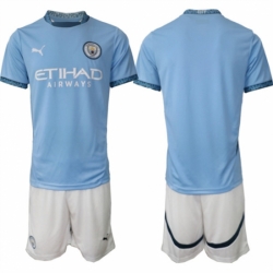 Men Manchester United Custom 2024 25 Blue Home Soccer Jersey Suit