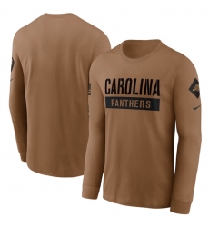 Men Carolina Panthers 2023 Brown Salute To Service Long Sleeve T Shirt Men Carolina Panthers 2023 Brown Salute To Service Long Sleeve T Shirt