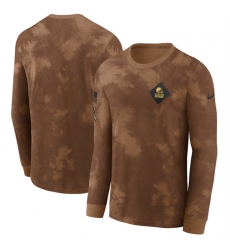 Men Cleveland Browns Brown 2023 Salute To Service Long Sleeve T Shirt Men Cleveland Browns Brown 2023 Salute To Service Long Sleeve T Shirt