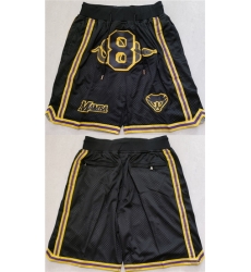 Men Los Angeles Lakers 8 Kobe Bryant Black Shorts Men Los Angeles Lakers 8 Kobe Bryant Black Shorts