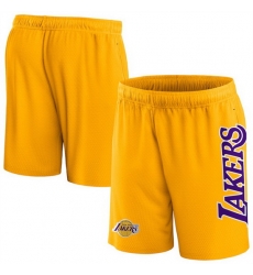 Men Los Angeles Lakers Gold Post Up Mesh Shorts Men Los Angeles Lakers Gold Post Up Mesh Shorts
