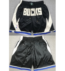 Men Milwaukee Bucks Black Shorts Men Milwaukee Bucks Black Shorts
