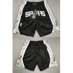 Men San Antonio Spurs Black Shorts 