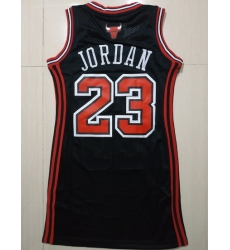 Women Chicago Bulls 23 Michael Jordan Dress Stitched Jersey Black II Women Chicago Bulls 23 Michael Jordan Dress Stitched Jersey Black II