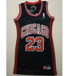 Women Chicago Bulls 23 Michael Jordan Dress Stitched Jersey Black Women Chicago Bulls 23 Michael Jordan Dress Stitched Jersey Black