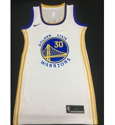 Women Golden Warriors 30 Stephen Curry Dress Stitched Jersey White Women Golden Warriors 30 Stephen Curry Dress Stitched Jersey White