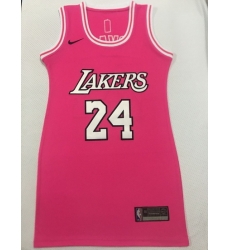 Women Los Angeles Lakers 24 Kobe Bryant Dress Stitched Jersey Pink Women Los Angeles Lakers 24 Kobe Bryant Dress Stitched Jersey Pink