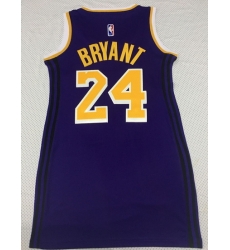 Women Los Angeles Lakers 24 Kobe Bryant Dress Stitched Jersey Purple II Women Los Angeles Lakers 24 Kobe Bryant Dress Stitched Jersey Purple II