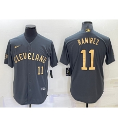 Men Cleveland Guardians 11 Jose Ramirez 2022 All Star Charcoal Cool Base Stitched Baseball Jersey Men Cleveland Guardians 11 Jose Ramirez 2022 All Star Charcoal Cool Base Stitched Baseball Jersey
