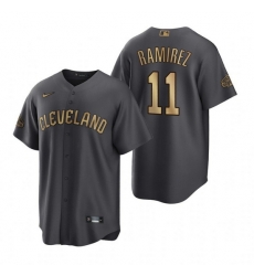 Men Cleveland Guardians 11 Jose Ramirez 2022 All Star Charcoal Cool Base Stitched Baseball Jersey Men Cleveland Guardians 11 Jose Ramirez 2022 All Star Charcoal Cool Base Stitched Baseball Jersey