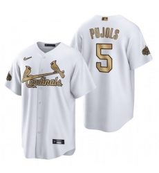 Men St Louis St.Louis Cardinals 5 Albert Pujols 2022 All Star White Cool Base Stitched Baseball Jersey Men St Louis St.Louis Cardinals 5 Albert Pujols 2022 All Star White Cool Base Stitched Baseball Jersey