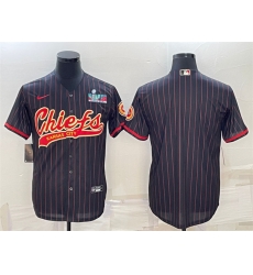 Men Kansas City Chiefs Blank Black With Super Bowl LVII Patch Cool Base Stitched Baseball Jersey Men Kansas City Chiefs Blank Black With Super Bowl LVII Patch Cool Base Stitched Baseball Jersey