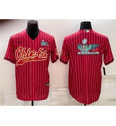 Men Kansas City Chiefs Red With Super Bowl LVII Big Logo Cool Base Stitched Baseball JerseyS Men Kansas City Chiefs Red With Super Bowl LVII Big Logo Cool Base Stitched Baseball JerseyS