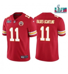 Men Women Youth Toddler Kansas City Chiefs 11 Marquez Valdes Scantling Red Super Bowl LVII Patch Vapor Untouchable Limited Stitched Jersey Men Women Youth Toddler Kansas City Chiefs 11 Marquez Valdes Scantling Red Super Bowl LVII Patch Vapor Untouchable Limited Stitched Jersey