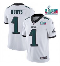 Men Women Youth Toddler Philadelphia Eagles 1 Jalen Hurts White Super Bowl LVII Patch Vapor Untouchable Limited Stitched Jersey Men Women Youth Toddler Philadelphia Eagles 1 Jalen Hurts White Super Bowl LVII Patch Vapor Untouchable Limited Stitched Jersey
