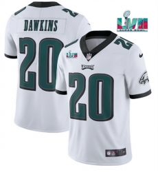 Men Women Youth Toddler Philadelphia Eagles 20 Brian Dawkins White Super Bowl LVII Patch Vapor Untouchable Limited Stitched Jersey Men Women Youth Toddler Philadelphia Eagles 20 Brian Dawkins White Super Bowl LVII Patch Vapor Untouchable Limited Stitched Jersey
