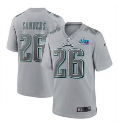 Men Women Youth Toddler Philadelphia Eagles 26 Miles Sanders Grey Super Bowl LVII Patch Atmosphere Fashion Stitched Game Jersey Men Women Youth Toddler Philadelphia Eagles 26 Miles Sanders Grey Super Bowl LVII Patch Atmosphere Fashion Stitched Game Jersey