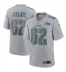 Men Women Youth Toddler Philadelphia Eagles 62 Jason Kelce Grey Super Bowl LVII Patch Atmosphere Fashion Stitched Game Jersey Men Women Youth Toddler Philadelphia Eagles 62 Jason Kelce Grey Super Bowl LVII Patch Atmosphere Fashion Stitched Game Jersey