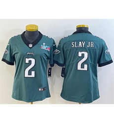 Women Philadelphia Eagles 2 Darius Slay Jr Green Super Bowl LVII PatchVapor Untouchable Limited Stitched Football Jersey Women Philadelphia Eagles 2 Darius Slay Jr Green Super Bowl LVII PatchVapor Untouchable Limited Stitched Football Jersey