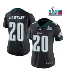Women Philadelphia Eagles 20 Brian Dawkins Black Super Bowl LVII PatchVapor Untouchable Limited Stitched Football Jersey Women Philadelphia Eagles 20 Brian Dawkins Black Super Bowl LVII PatchVapor Untouchable Limited Stitched Football Jersey
