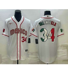 Men Mexico Baseball #34 Fernando Valenzuela Number 2023 White World Classic Stitched Jersey1 Men Mexico Baseball #34 Fernando Valenzuela Number 2023 White World Classic Stitched Jersey1