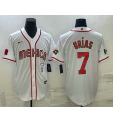 Men Mexico Baseball #7 Julio Urias Number 2023 White World Baseball Classic Stitched Jerseys 3 Men Mexico Baseball #7 Julio Urias Number 2023 White World Baseball Classic Stitched Jerseys 3