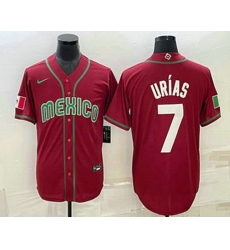Men's Mexico Baseball #7 Julio Urias 2023 Red Blue World Baseball Classic Stitched Jersey1 Men's Mexico Baseball #7 Julio Urias 2023 Red Blue World Baseball Classic Stitched Jersey1