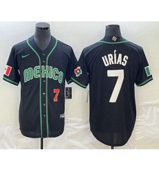 Mens Mexico Baseball #7 Julio Urias Number 2023 Black White World Classic Stitched Jersey Mens Mexico Baseball #7 Julio Urias Number 2023 Black White World Classic Stitched Jersey
