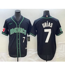 Men's Mexico Baseball #7 Julio Urias Number 2023 Black White World Classic Stitched Jerseys Men's Mexico Baseball #7 Julio Urias Number 2023 Black White World Classic Stitched Jerseys