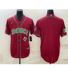 Men's Mexico Baseball Blank 2023 Red World Baseball With Patch Classic Stitched Jersey Men's Mexico Baseball Blank 2023 Red World Baseball With Patch Classic Stitched Jersey