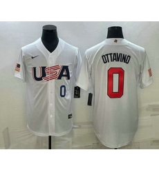 Mens USA Baseball #0 Adam Ottavino Number 2023 White World Baseball Classic Stitched Jersey Mens USA Baseball #0 Adam Ottavino Number 2023 White World Baseball Classic Stitched Jersey