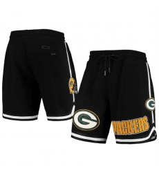Men Green Bay Packers Black Shorts Men Green Bay Packers Black Shorts