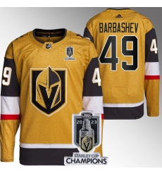 Men Women Youth Vegas Golden Knights #49 Ivan Barbashev Gold 2023 Stanley Cup Champions Stitched Jersey Men Women Youth Vegas Golden Knights #49 Ivan Barbashev Gold 2023 Stanley Cup Champions Stitched Jersey