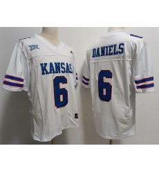Men Nike Kansas Jayhawks #6 Jalon Daniels Stitched White College Football Jersey Men Nike Kansas Jayhawks #6 Jalon Daniels Stitched White College Football Jersey