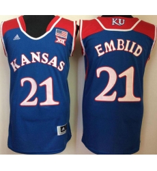 Mens Ncaa Nba Kansas Jayhawks #21 Embiid Blue Jersey Mens Ncaa Nba Kansas Jayhawks #21 Embiid Blue Jersey