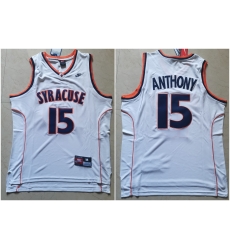 Syracuse University 15 Carmelo Anthony White Nike Basketball College Jersey Syracuse University 15 Carmelo Anthony White Nike Basketball College Jersey