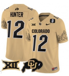 Men Colorado Buffaloes #12 Travis Hunter Gold Vapor Limited Stitched Football Jersey Men Colorado Buffaloes #12 Travis Hunter Gold Vapor Limited Stitched Football Jersey