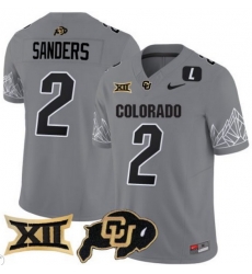 Men Colorado Buffaloes #2 Shedeur Sanders Gray Vapor Limited Stitched Football Jersey Men Colorado Buffaloes #2 Shedeur Sanders Gray Vapor Limited Stitched Football Jersey