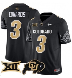 Men Colorado Buffaloes #3 Dylan Edwards Black Vapor Limited Stitched Football Jersey Men Colorado Buffaloes #3 Dylan Edwards Black Vapor Limited Stitched Football Jersey