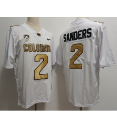 Men Colorado Buffaloes Shedeur Sanders #2 White Gold Stitched Football Jersey Men Colorado Buffaloes Shedeur Sanders #2 White Gold Stitched Football Jersey