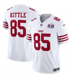 Youth San Francisco 49ers 85 George Kittle White 2023 F U S E Vapor Untouchable Limited Stitched Football 2024 Super Bowl LVIII Jersey Youth San Francisco 49ers 85 George Kittle White 2023 F U S E Vapor Untouchable Limited Stitched Football 2024 Super Bowl LVIII Jersey