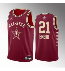 Men 2024 All Star 21 Joel Embiid Crimson Stitched Basketball Jersey Men 2024 All Star 21 Joel Embiid Crimson Stitched Basketball Jersey