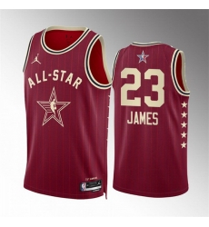 Men 2024 All Star 23 LeBron James Crimson Stitched Basketball Jersey Men 2024 All Star 23 LeBron James Crimson Stitched Basketball Jersey